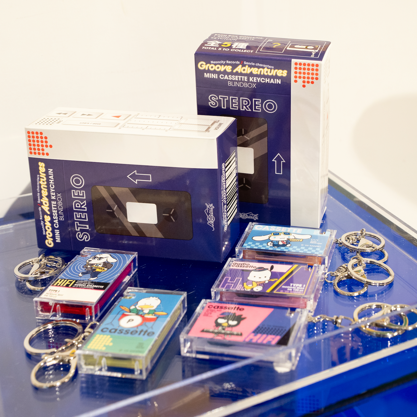 Neoncity x Sanrio Exclusive 90s Music Mini Cassette Keychain Blind Box - Neoncity Records