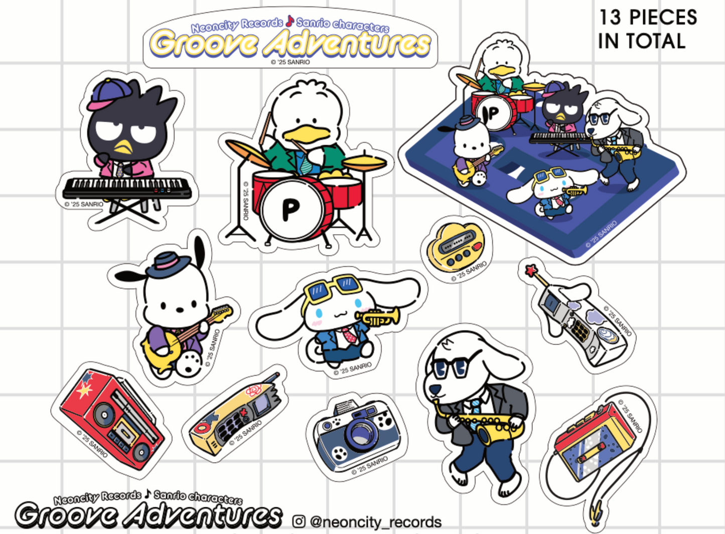 Neoncity x Sanrio Exclusive 90s Music Sticker Set - Neoncity Records
