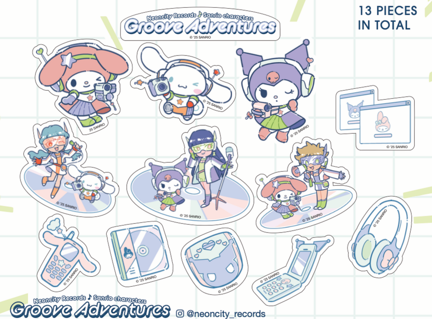 Neoncity x Sanrio Exclusive 00s Music Sticker Set - Neoncity Records