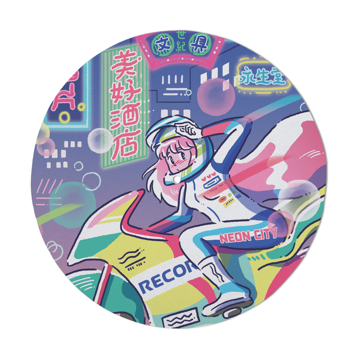 'Neoncity Cruise' Turntable Slipmat - Neoncity Records