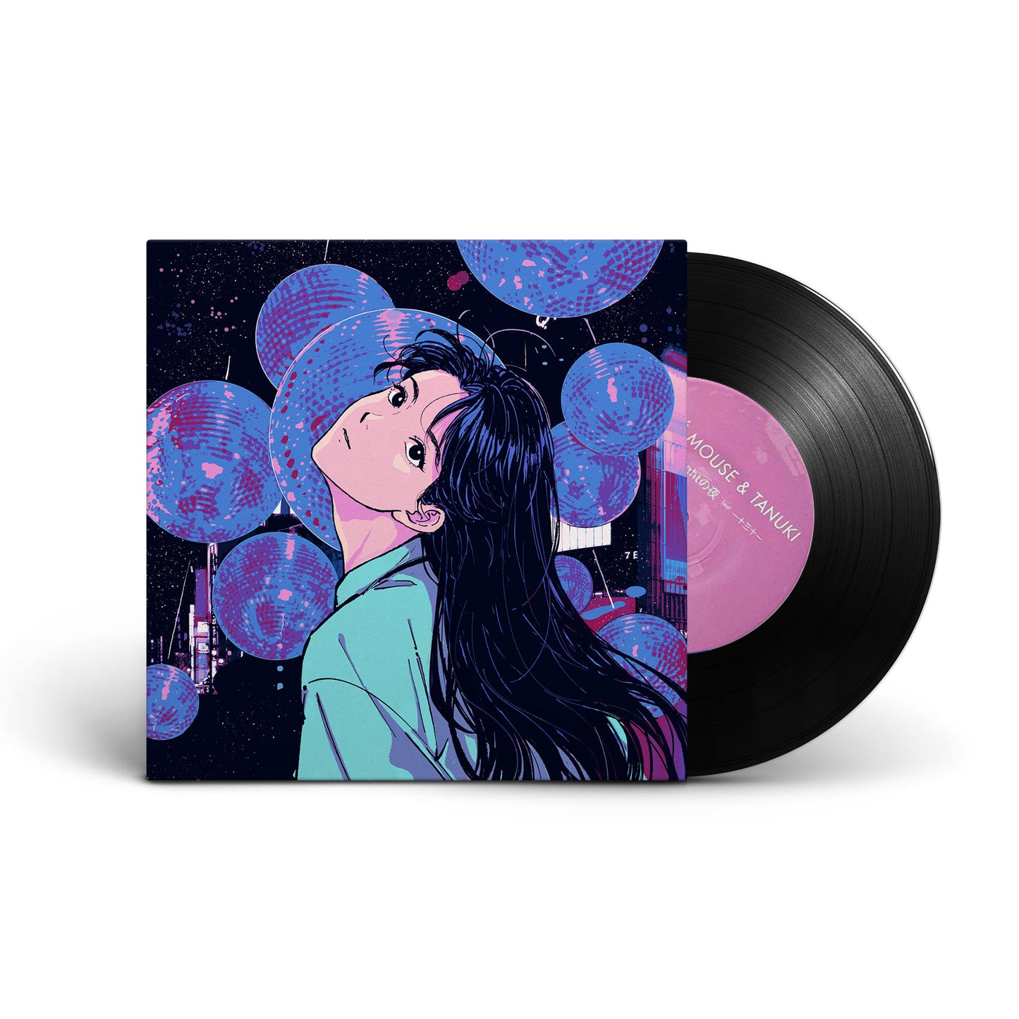 DÉ DÉ MOUSE & TANUKI - 'Neon Lightの夜 feat. 一十三十一' Limited Edition 7" Vinyl - Neoncity Records
