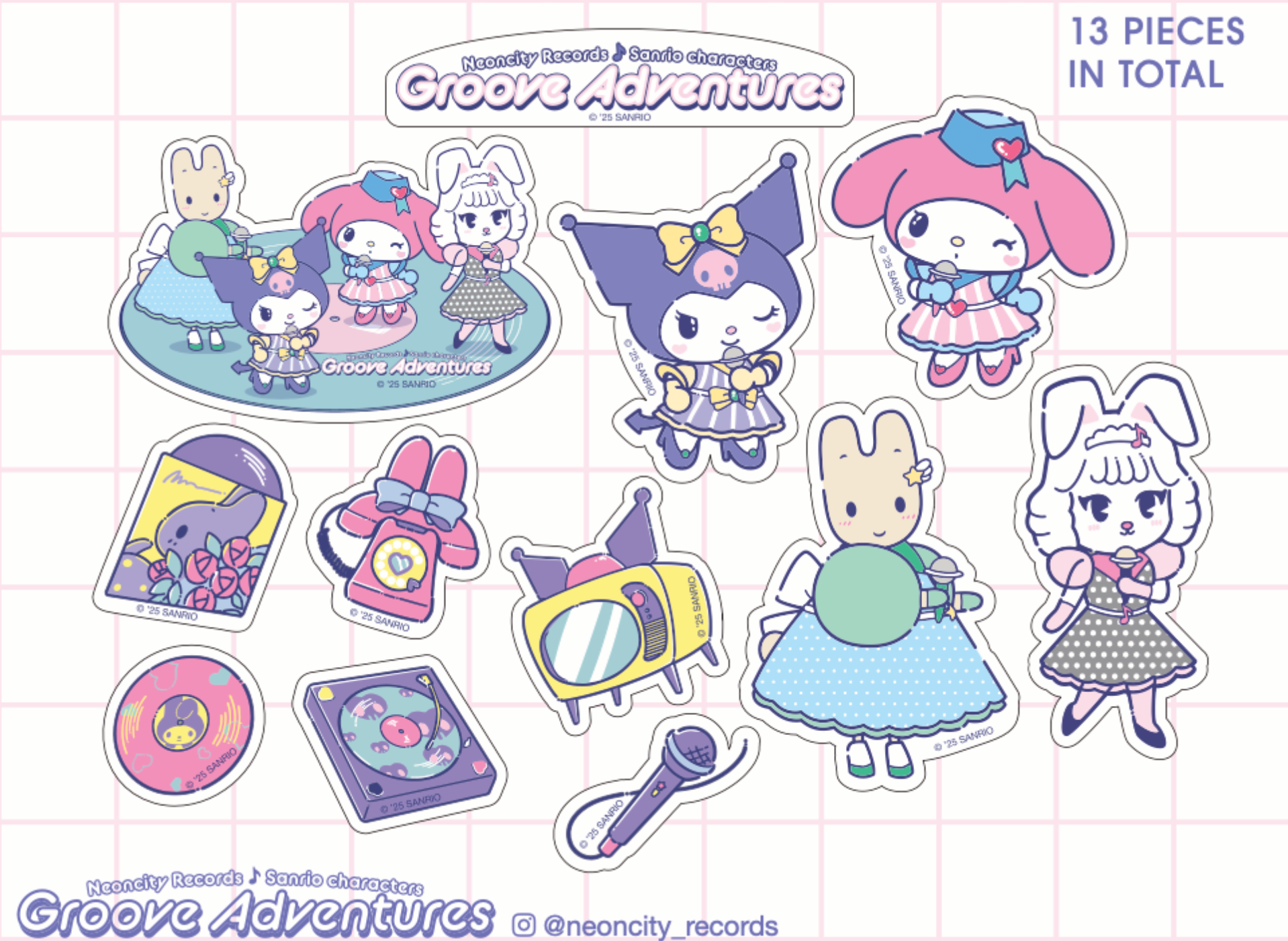 Neoncity x Sanrio Exclusive 80s Music Sticker Set - Neoncity Records