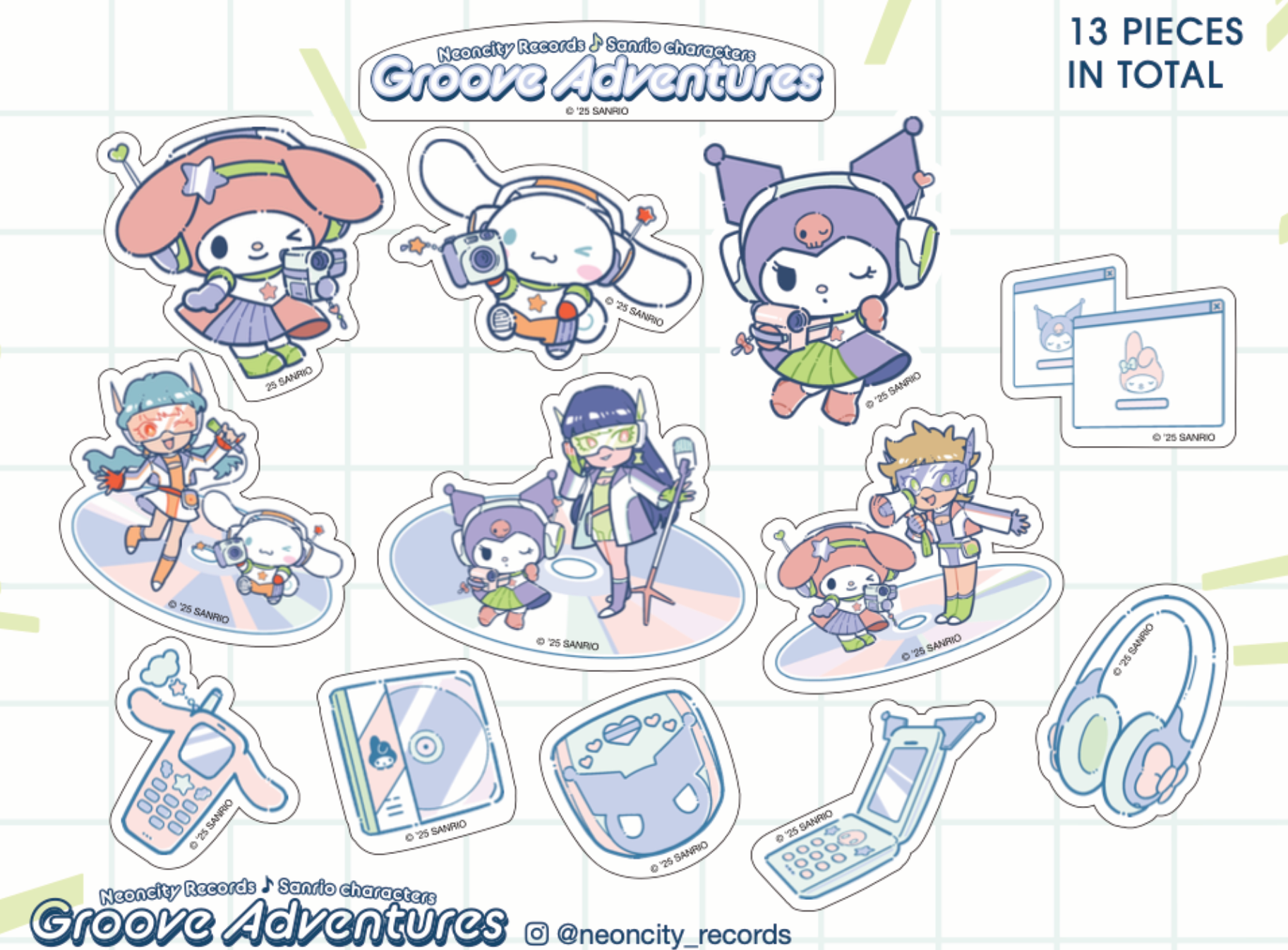 Neoncity x Sanrio Exclusive 00s Music Sticker Set - Neoncity Records