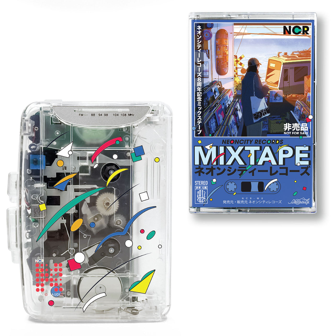 "CITY BOY" Cassette Player (Clear) + FREE NCR 8th Anniversary Mixtape - Neoncity Records