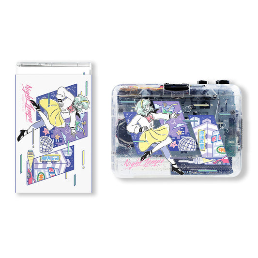 NIGHT TEMPO - "NIGHTY TAPE" CASSETTE TAPE + CASSETTE PLAYER BUNDLE - Neoncity Records